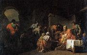 unknow artist Belisarius Receiving Hospitality from a Peasant Who Had Served under Him oil painting on canvas